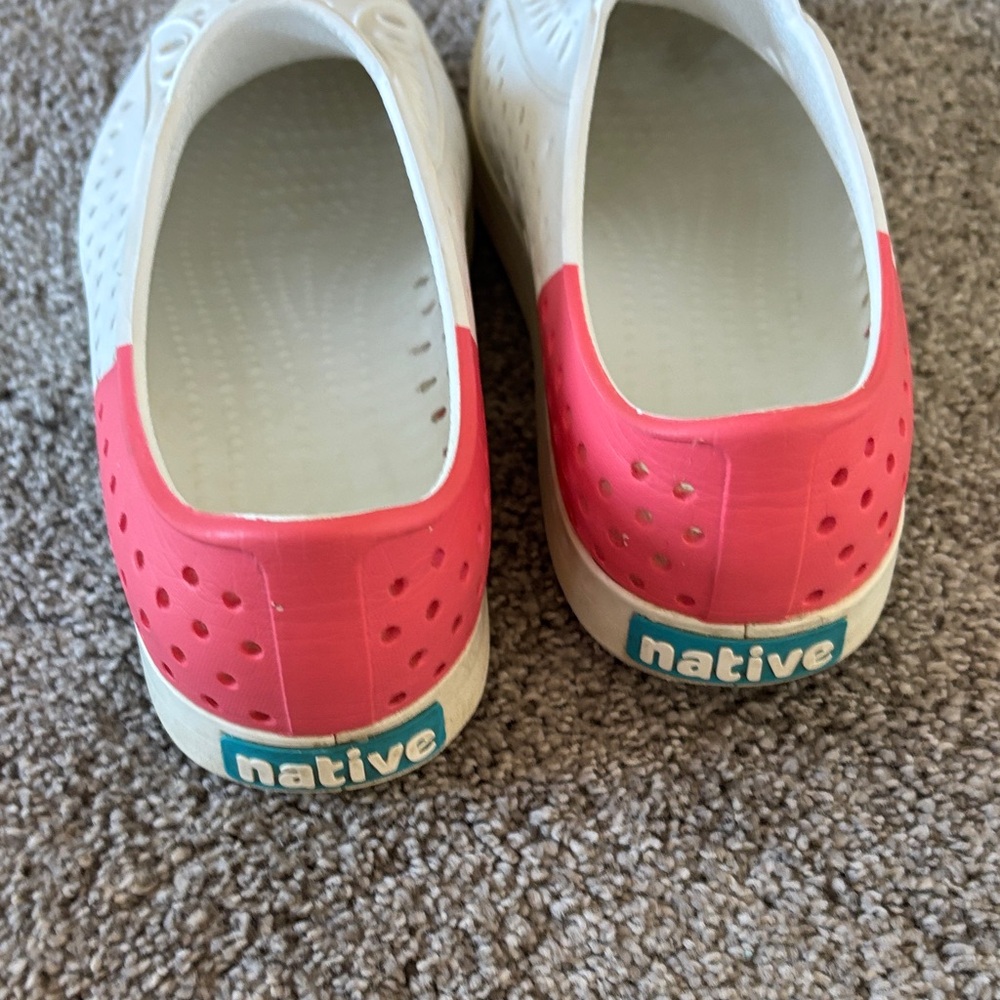 Native Ladies White Slip-On Shoes with Pink - Picture 3 of 4